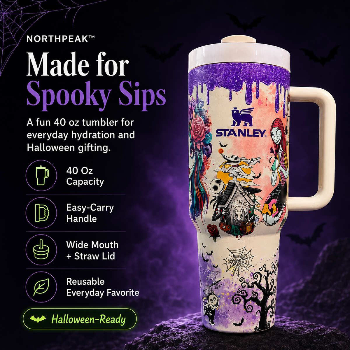 NorthpeakGear™ Sally x Jack Skellington 40 Oz Tumbler