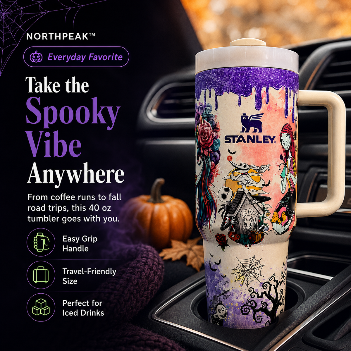 NorthpeakGear™ Sally x Jack Skellington 40 Oz Tumbler