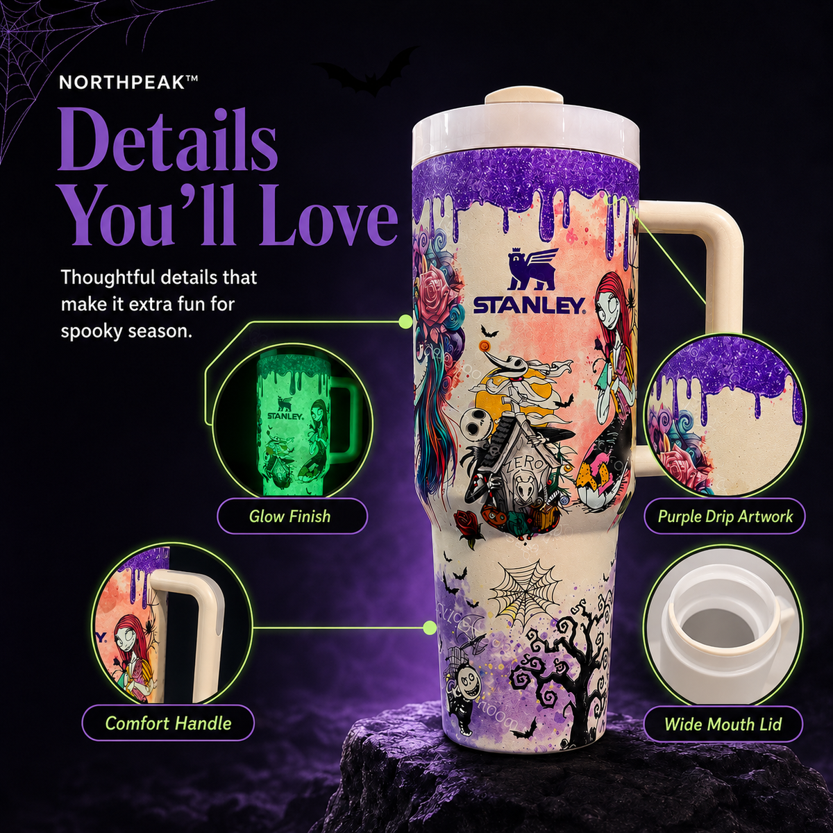 NorthpeakGear™ Sally x Jack Skellington 40 Oz Tumbler